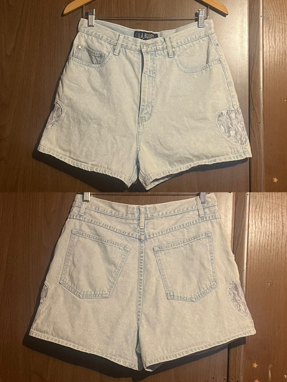 Vintage Heart Cutout Shorts